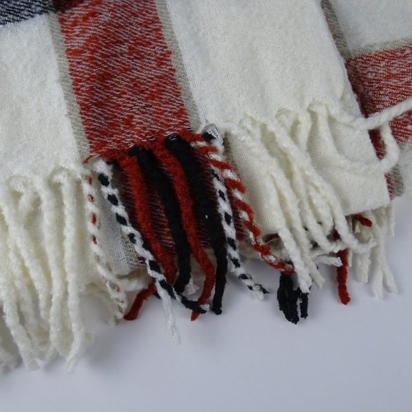 NWT Free People Valley Plaid Fringed Scarf Plaid - Picture 8 of 10